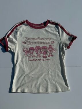 Strawberry Shortcake Baby Tee Y2K Coquette Spring Graphic Shirt XXS